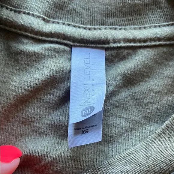 🔥 SALE!! Next Level Apparel Olive Green Graphic T-Shirt - Picture 3 of 5